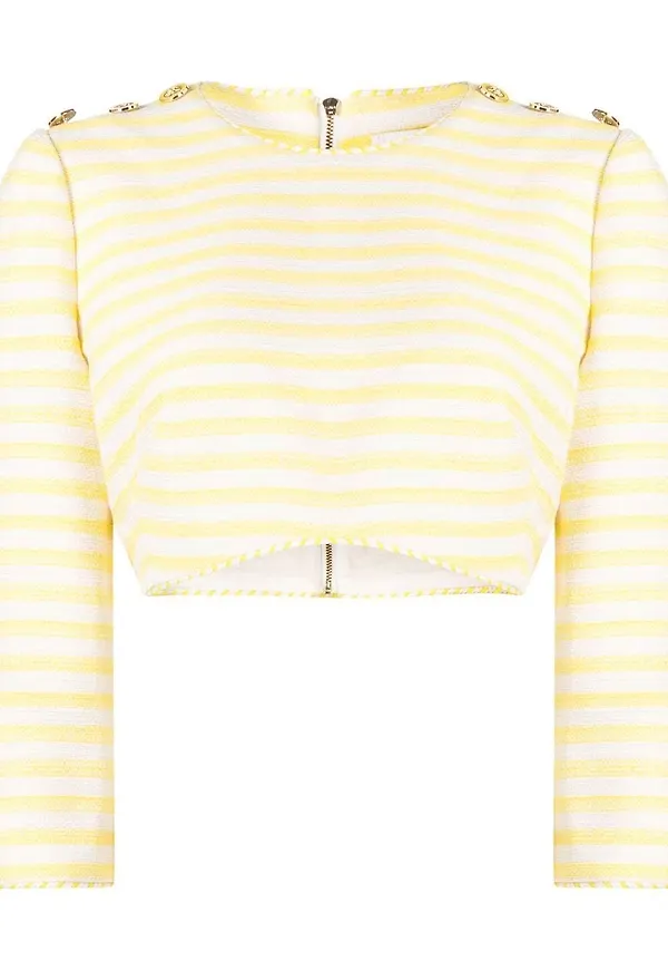 ZIMMERMANN croptop med brodyr - Gul