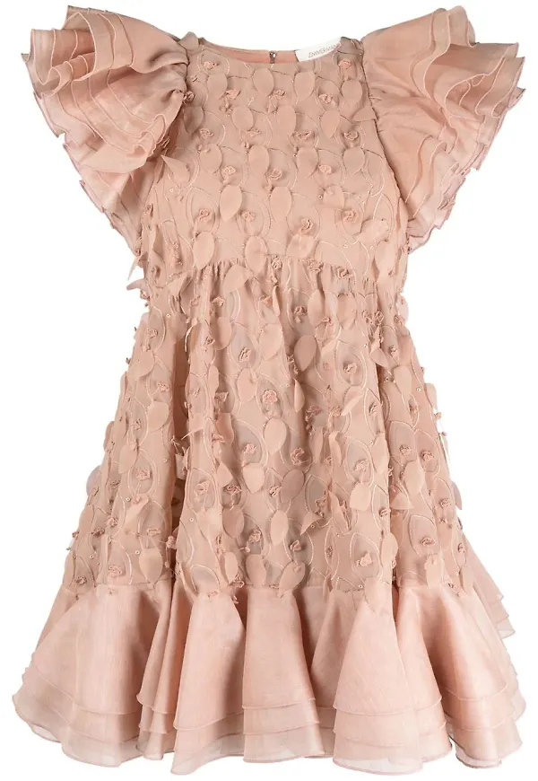 ZIMMERMANN Dancer miniklänning med volangkant - Rosa