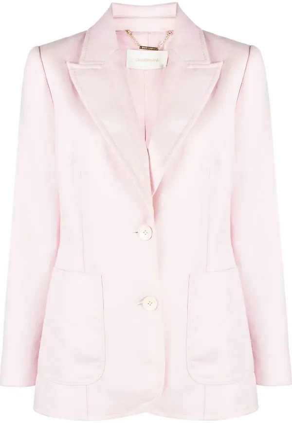 ZIMMERMANN enkelknäppt linneblazer - Rosa