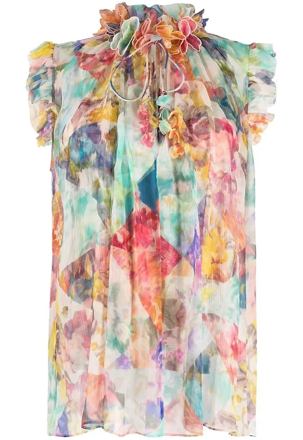 ZIMMERMANN High Tide blus med volanger - Rosa