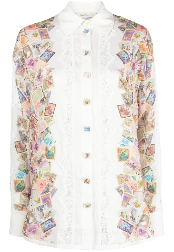 ZIMMERMANN High Tide Body skjorta - Vit