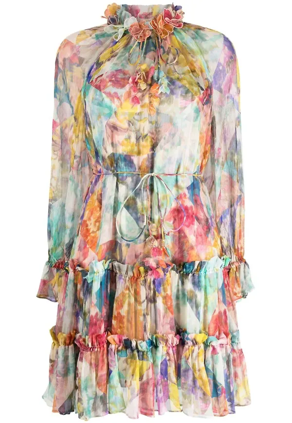 ZIMMERMANN High Tide Lantern miniklänning - Rosa