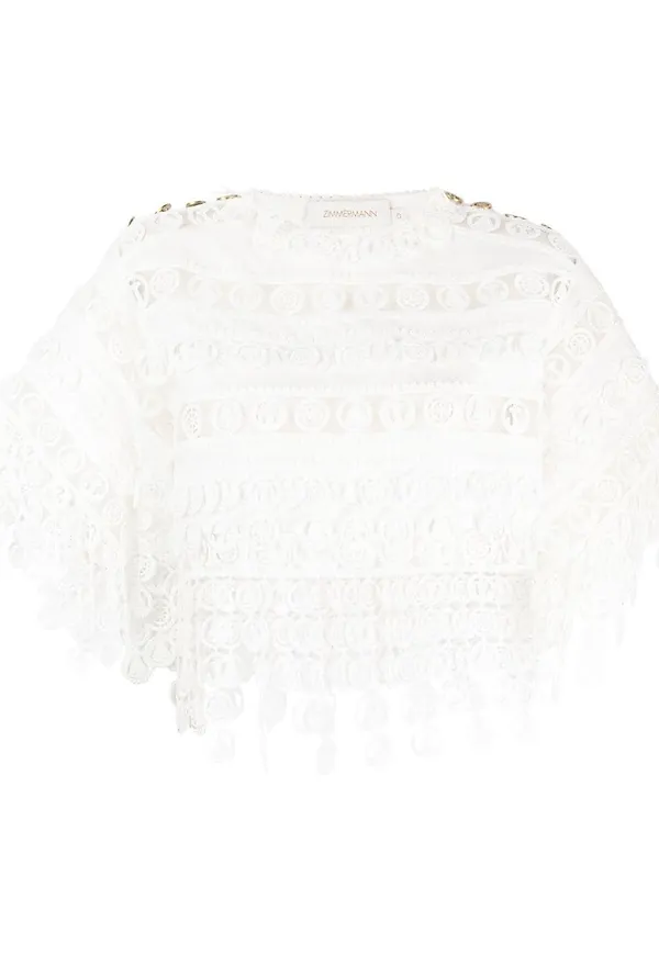 ZIMMERMANN High Tide Nautical croptop - Vit