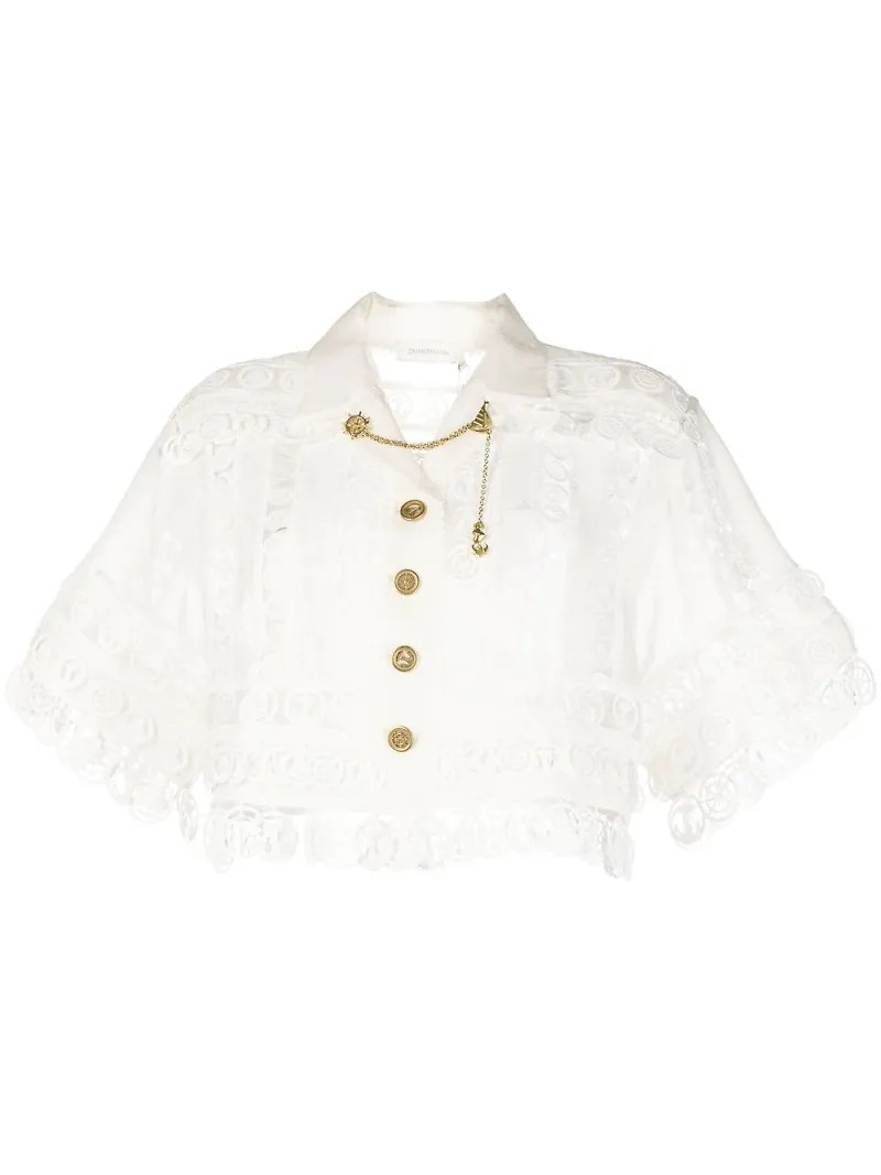 ZIMMERMANN High Tide Nautical kort jacka - Vit