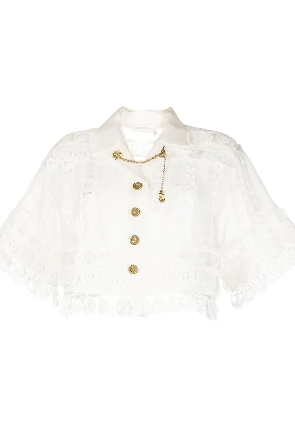 ZIMMERMANN High Tide Nautical kort jacka - Vit