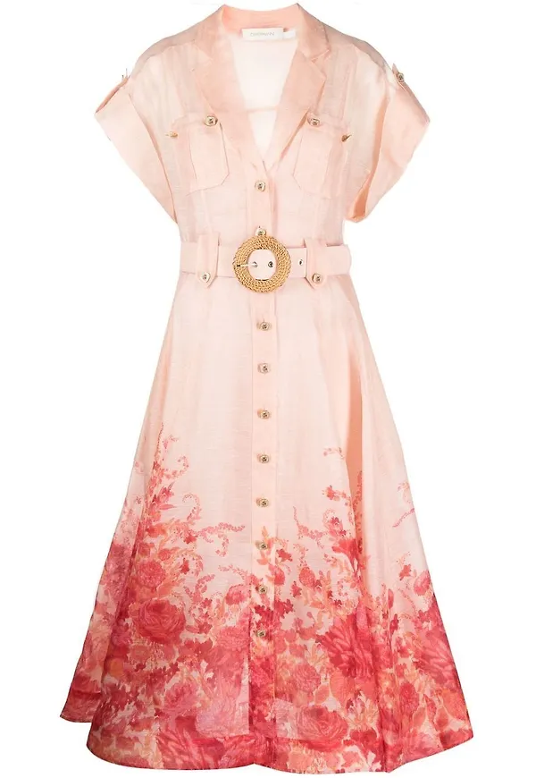ZIMMERMANN High Tide skjortklänning - Rosa