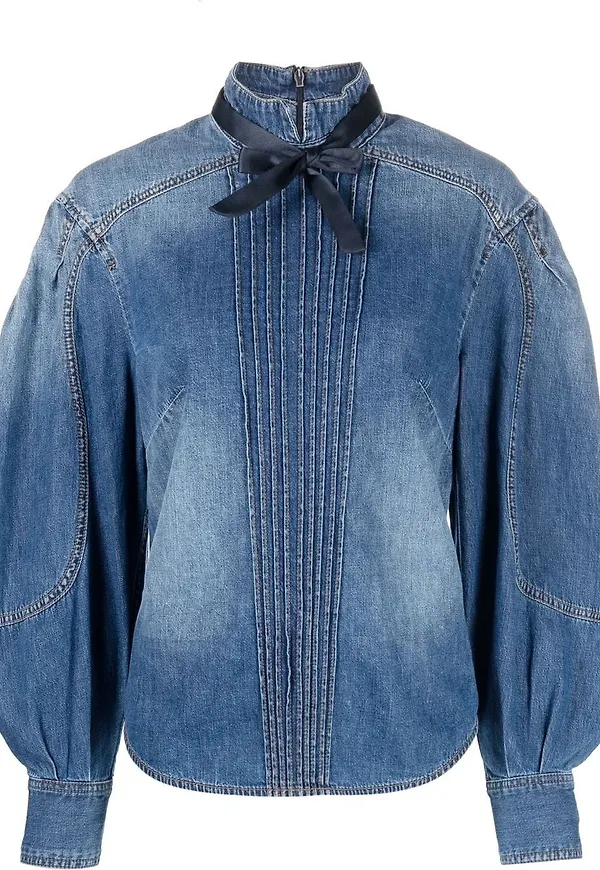 ZIMMERMANN jeanskjol med rosettdetalj - Blå