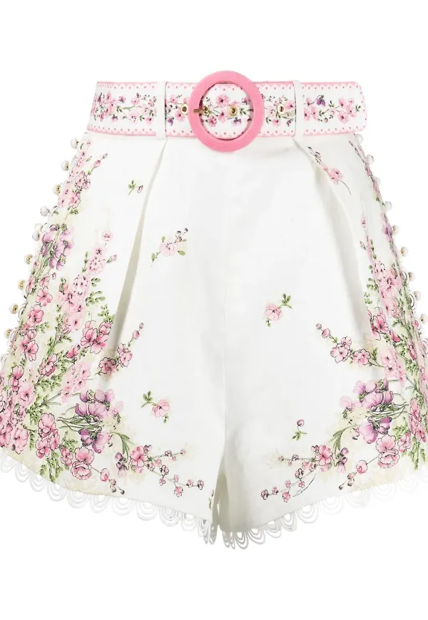 ZIMMERMANN Jude blommiga shorts - Vit