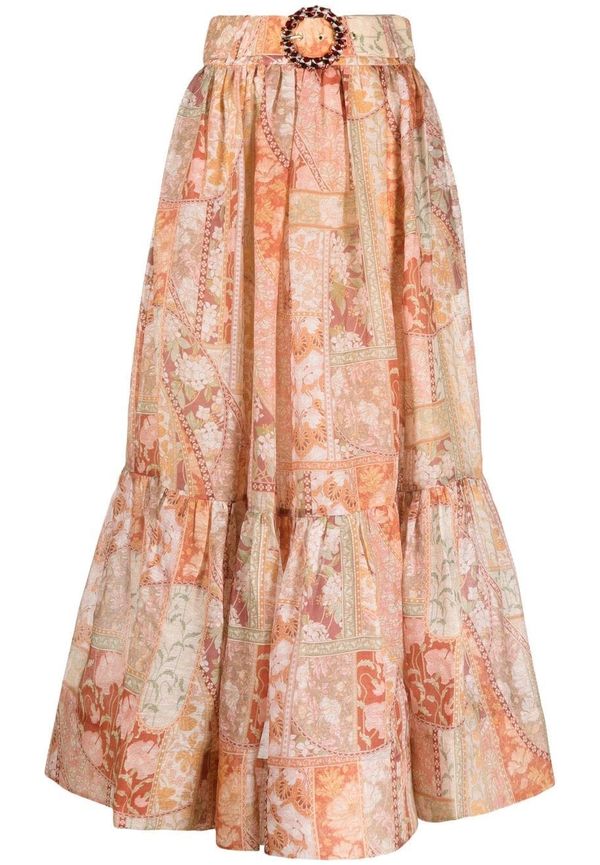 ZIMMERMANN Kaleidoscope midikjol - Röd