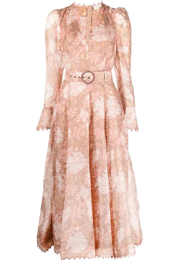 ZIMMERMANN Kaleidoscope midiklänning i spets - Rosa