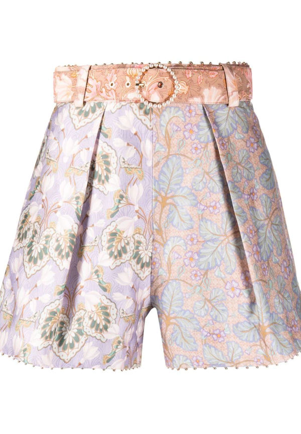 ZIMMERMANN Kaleidoscope shorts med pärlad fåll - Orange