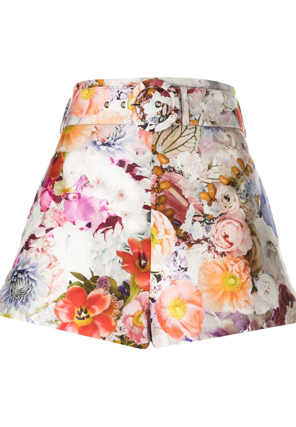 ZIMMERMANN korta shorts med hög midja - Flerfärgad