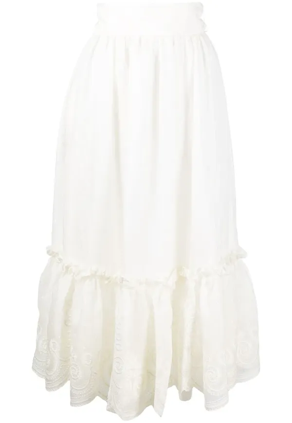 ZIMMERMANN Lovestruck kjol - Vit