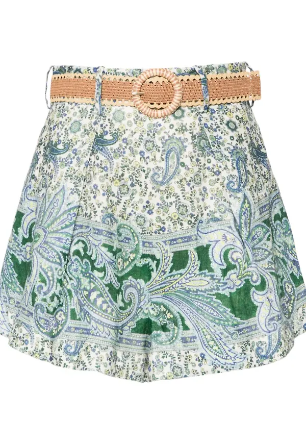 ZIMMERMANN Ottie Tuck linneshorts - Grön