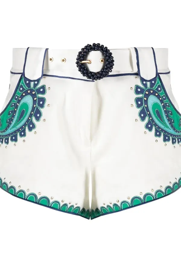 ZIMMERMANN paisleymönstrade shorts - Vit