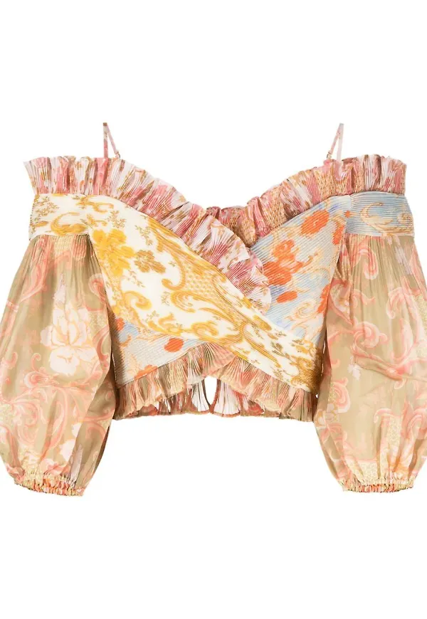 ZIMMERMANN plisserad kort blus - Gul