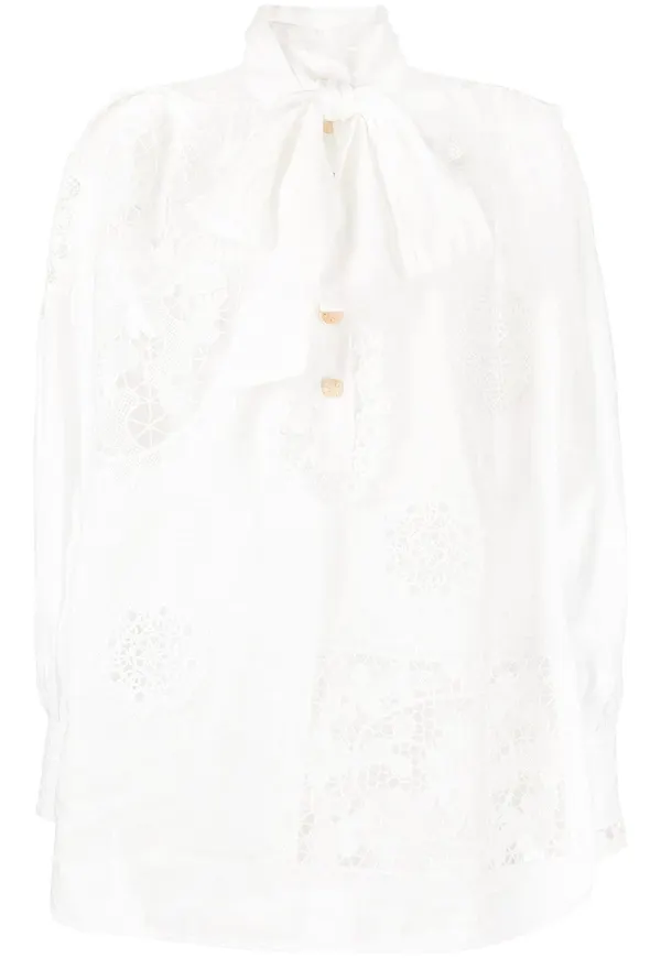 ZIMMERMANN Rhythmic Applique linneblus - Vit