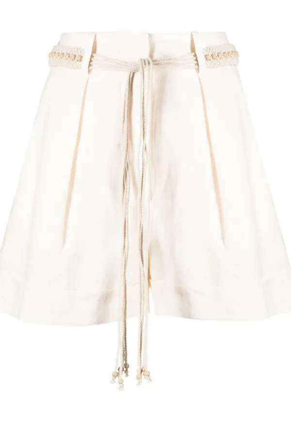 ZIMMERMANN shorts med knytning - Neutral