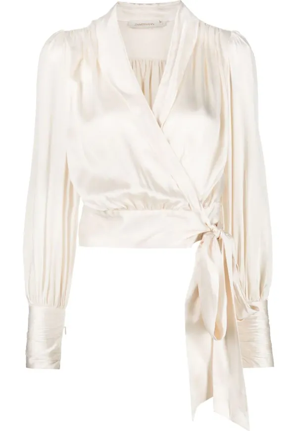 ZIMMERMANN sidenblus i omlottmodell - Neutral