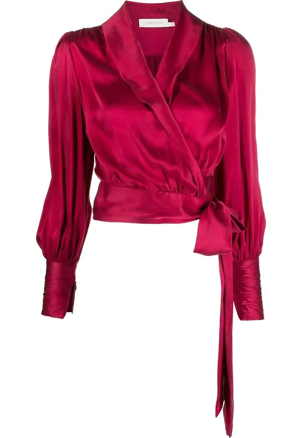 ZIMMERMANN sidenblus i omlottmodell - Rosa