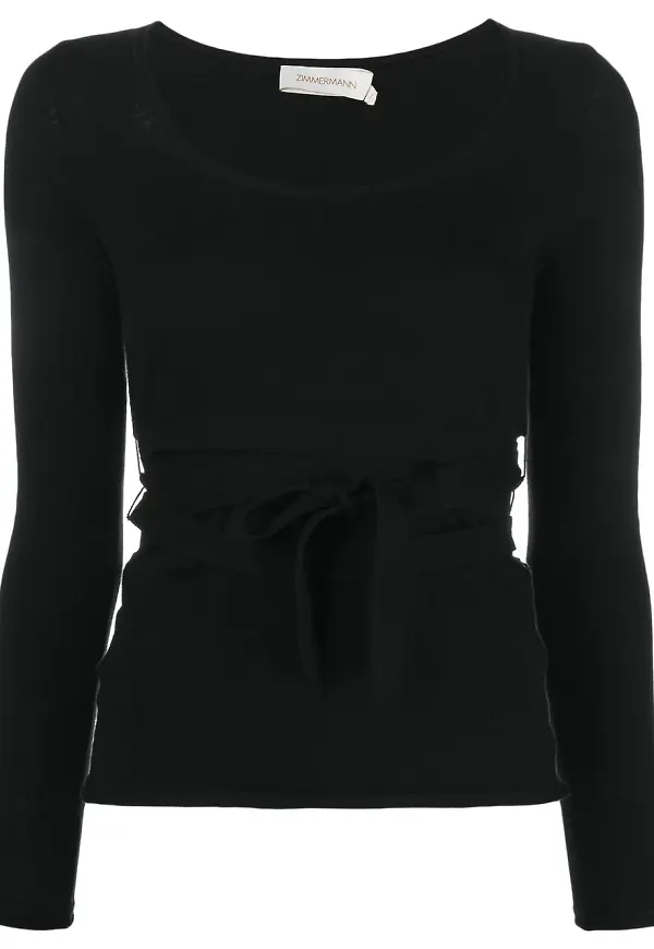 ZIMMERMANN t-shirt med knytning - Svart