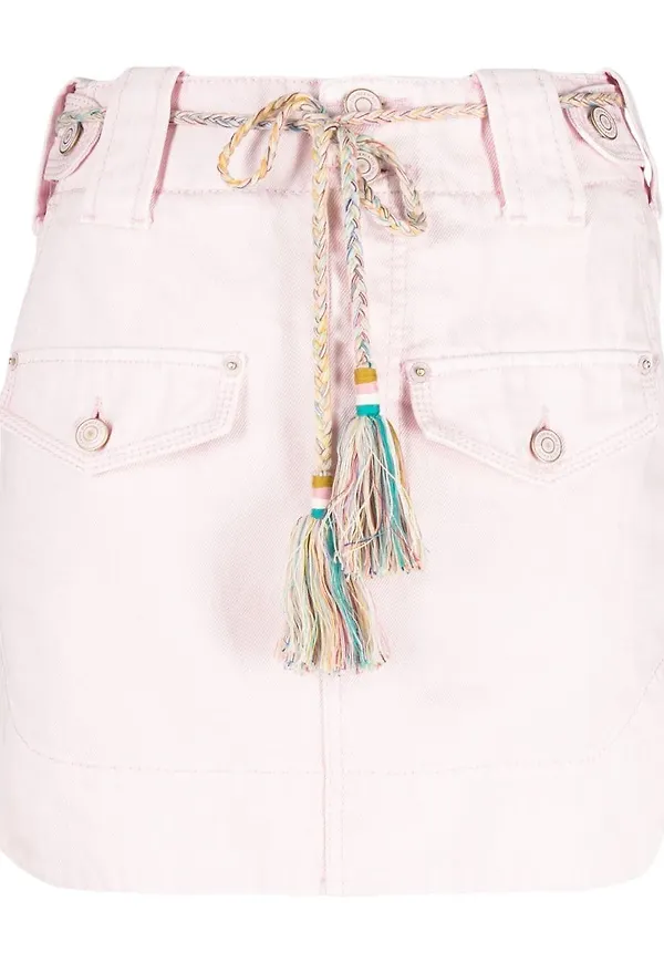 ZIMMERMANN Tiggy kort jeanskjol - Rosa