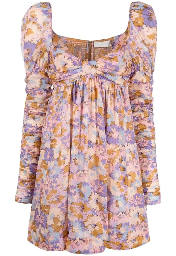 ZIMMERMANN Violet blommig miniklänning - Lila