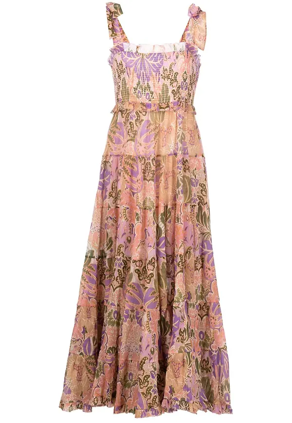 ZIMMERMANN Violet skiktad midiklänning - Rosa