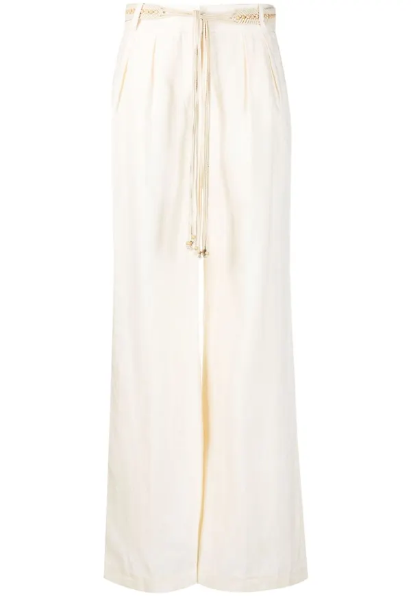 ZIMMERMANN Vitali linen wide-leg trousers - Neutral