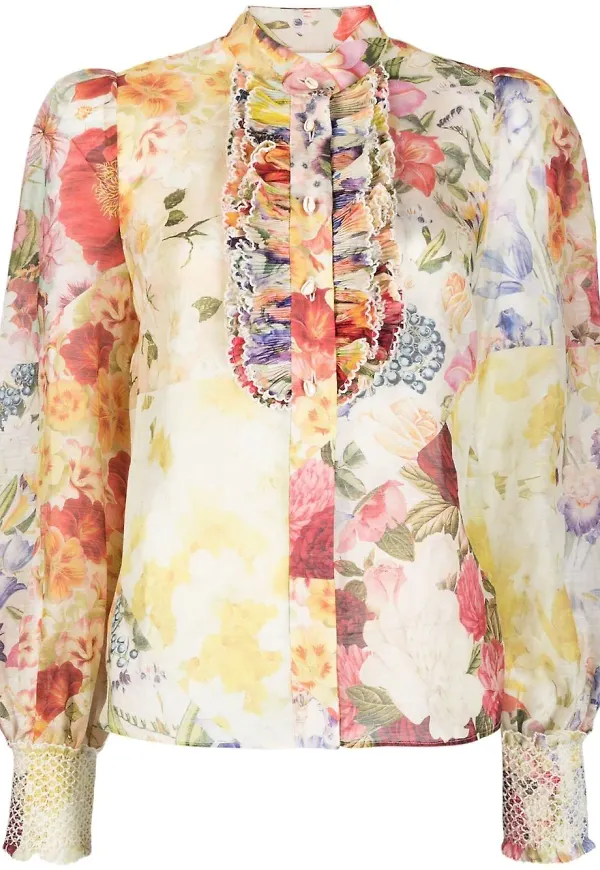 ZIMMERMANN Wonderland blommig blus - Neutral