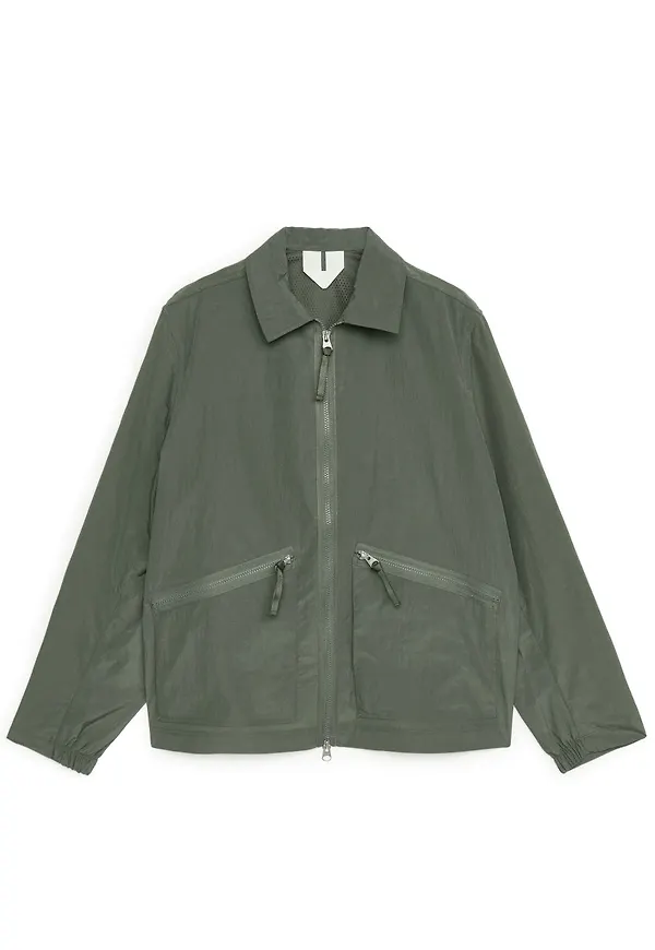Zipped Nylon Jacket - Green