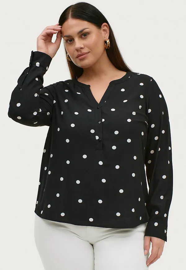 Zizzi - Blus vSula L/S BLouse - Svart