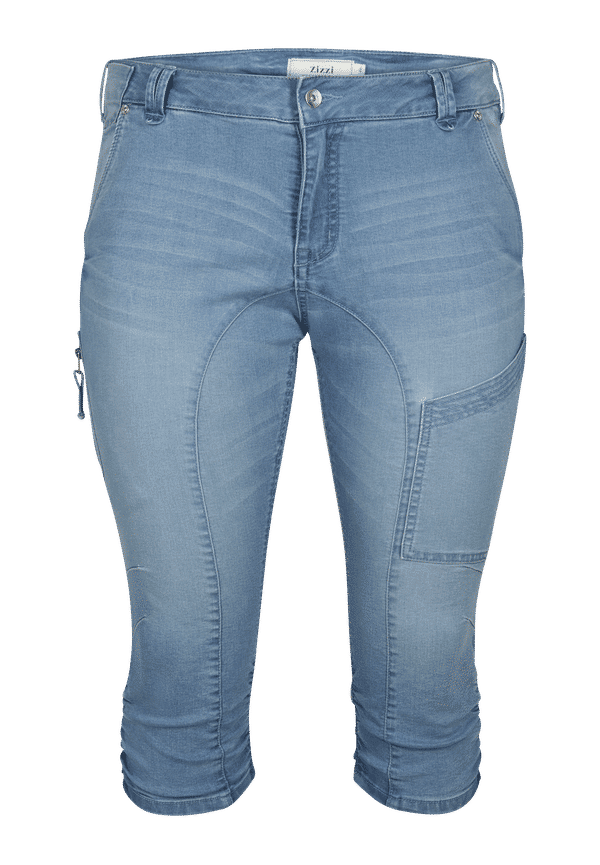 Zizzi - Caprijeans, slim fit - Blå