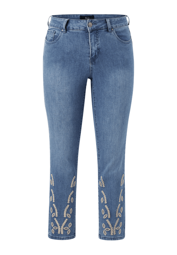 Zizzi - Jeans jBill Cropped Emily Jeans - Blå - 60