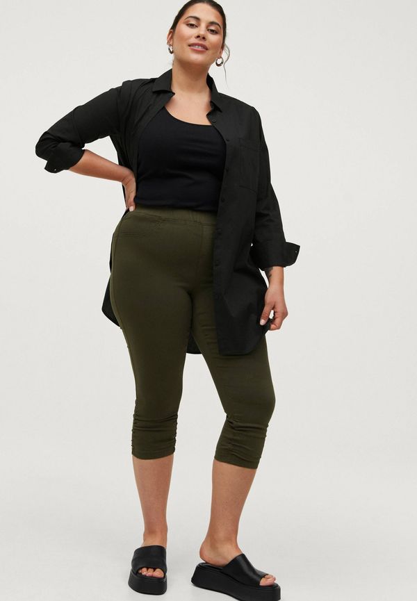 Zizzi - Jeggings jAbelone Capri - Grön