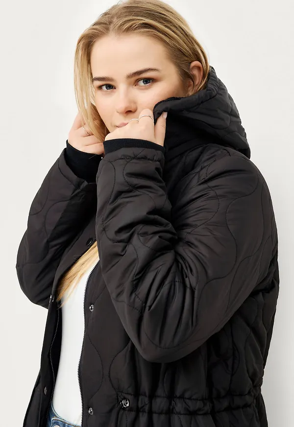 Zizzi - Kappa mCamp Fleece L/S Coat - Svart - 42/44