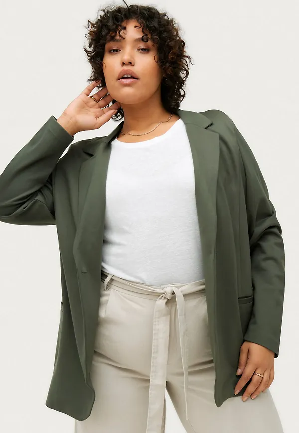 Zizzi - Kavaj jMaddie L/S Blazer - Grön - 42