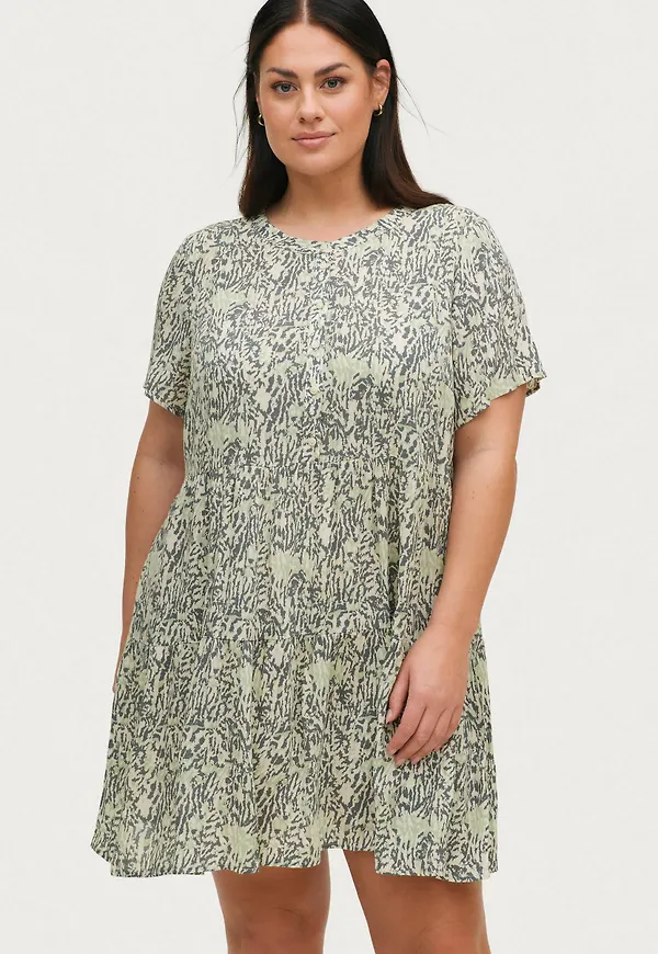 Zizzi - Klänning vWisma S/S Knee Dress - Grön