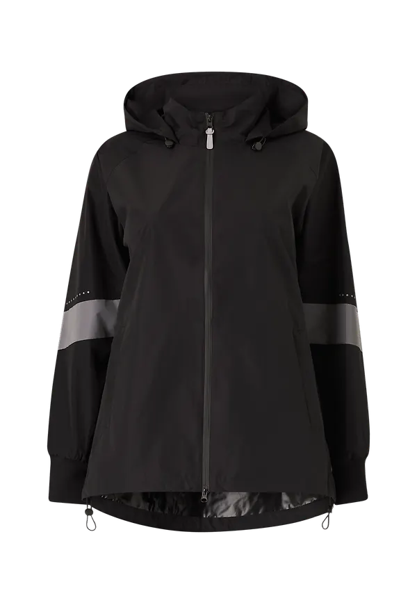 Zizzi - Regnjacka aKlara Reflex L/S Rainjacket - Svart - 54/56