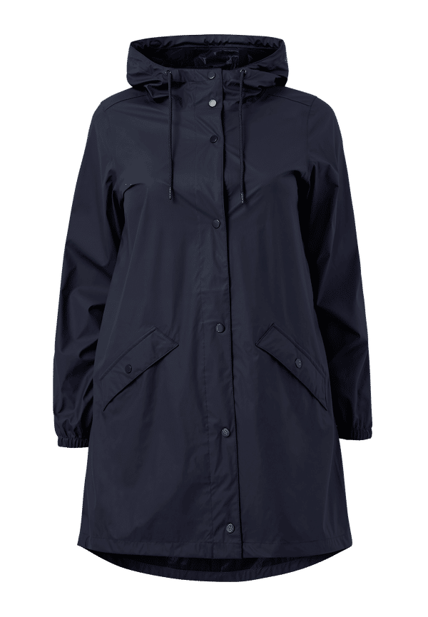 Zizzi - Regnjacka mRainy L/S Raincoat - Blå - 42/44