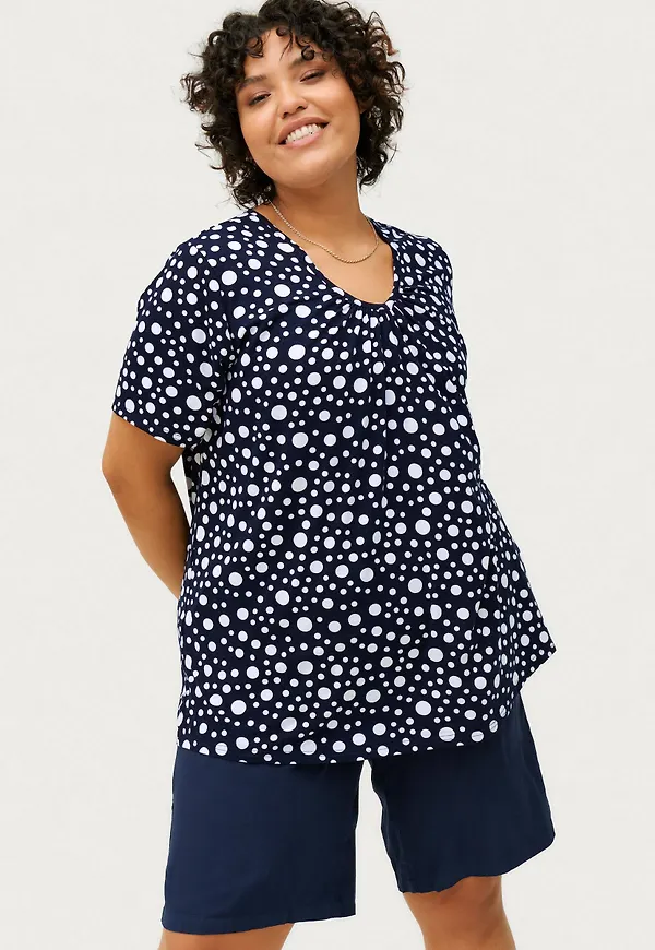 Zizzi - Shorts vSula Bermuda Shorts - Blå
