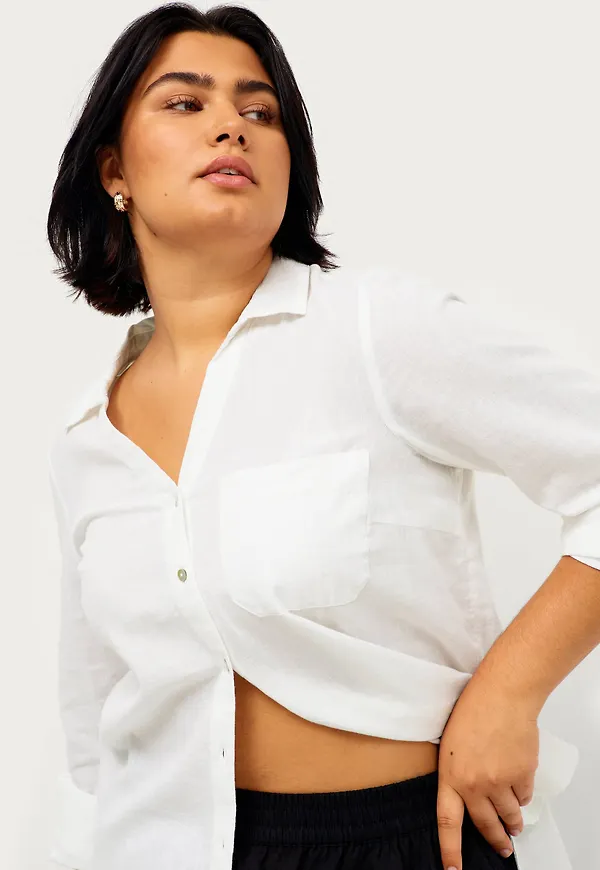 Zizzi - Skjorta vFlex 3/4 Shirt - Vit