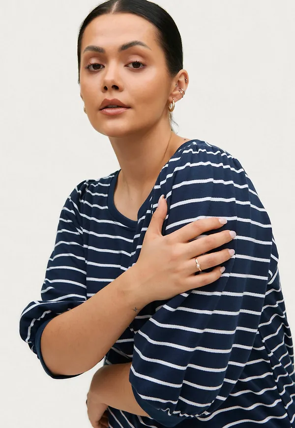 Zizzi - Sweatshirt caFeluca 3/4 Sweat - Svart