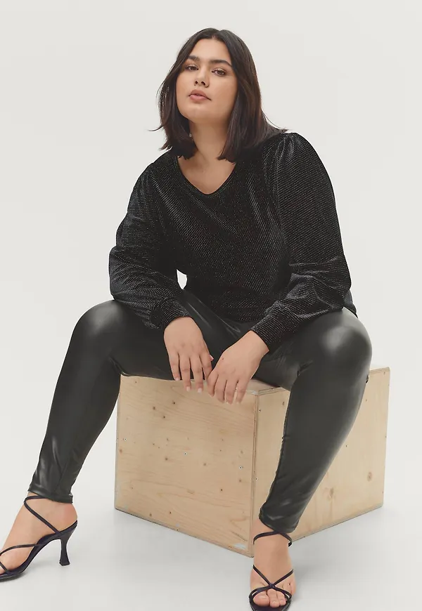 Zizzi - Topp xAnikka L/S Blouse - Svart