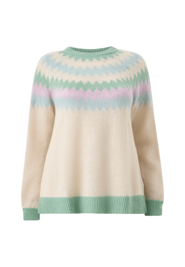 Zizzi - Tröja mSimone Spring L/S Pullover - Beige - 42/44