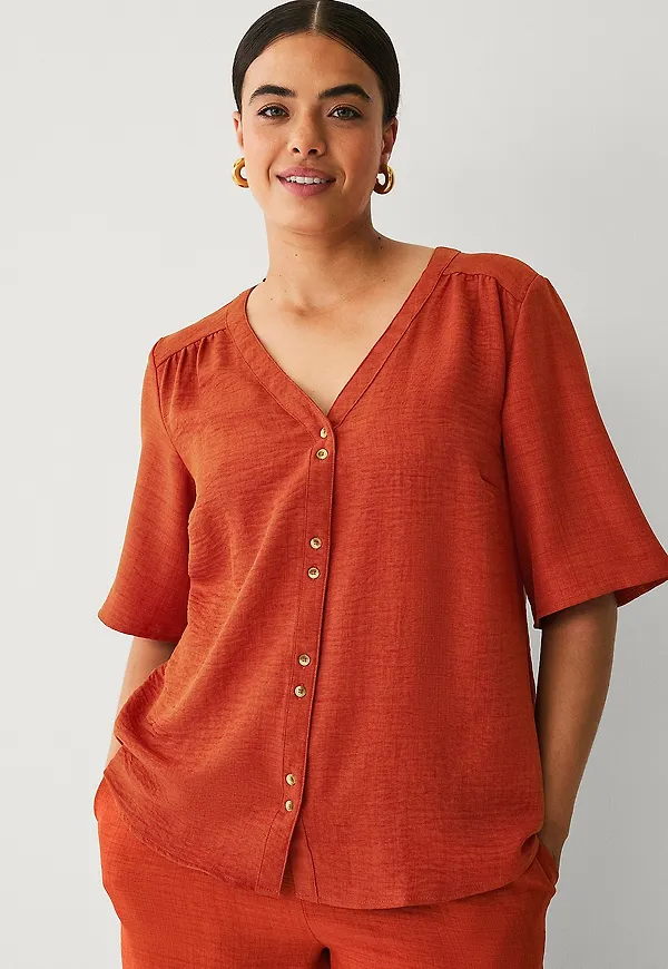 Zizzi - Blus caAlabama S/s - Röd