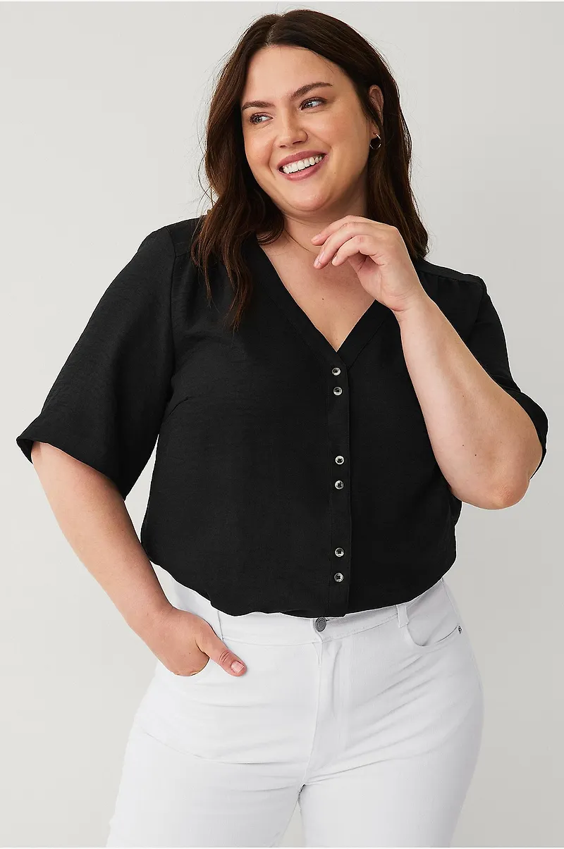 Zizzi - Blus caAlabama S/s - Svart