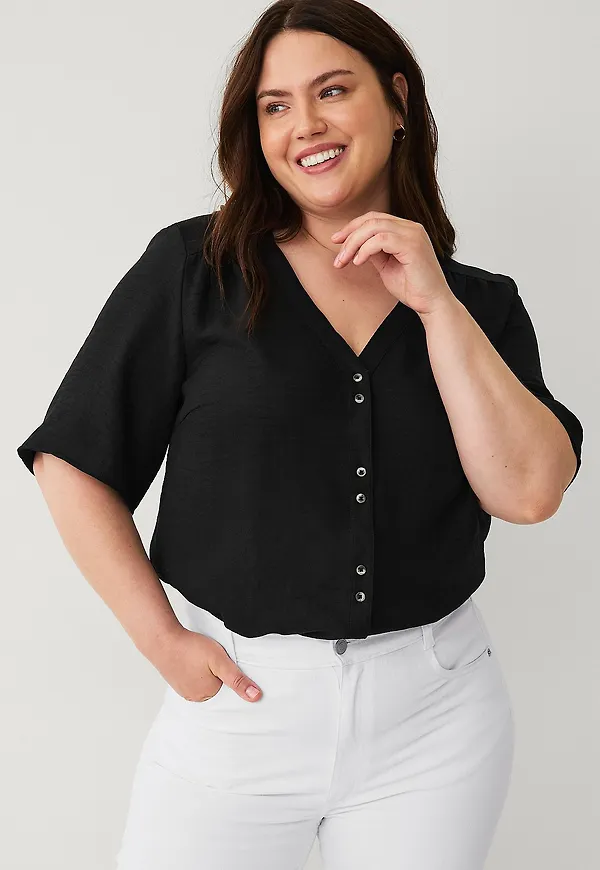 Zizzi - Blus caAlabama S/s - Svart