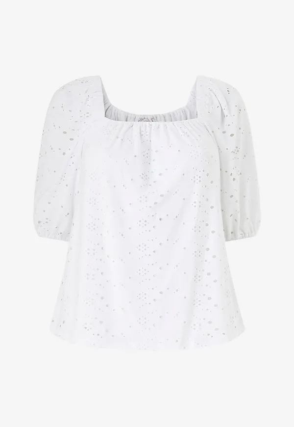 Zizzi - Blus Enina, 1/2, Blouse - Vit