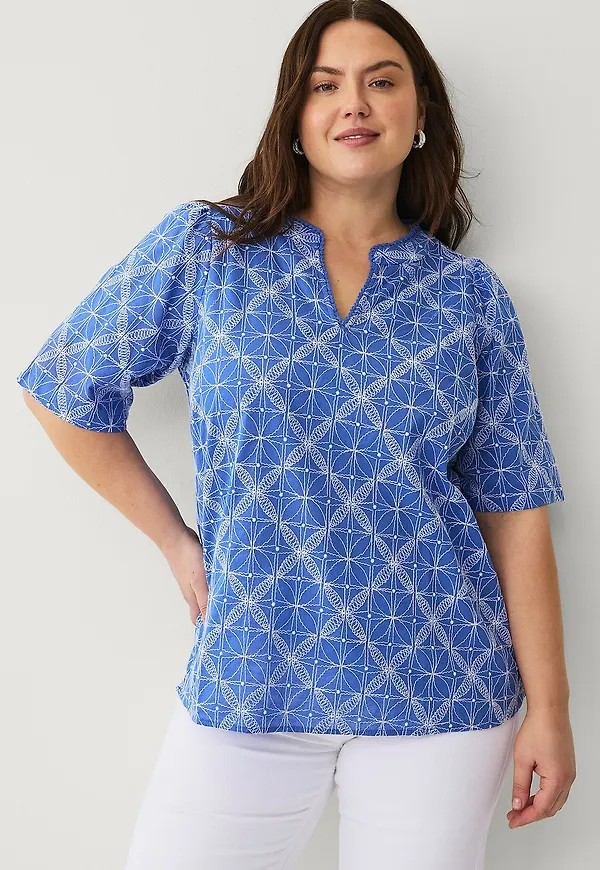 Zizzi - Blus mAvita 1/2 Blouse - Blå